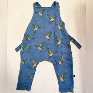 Carlijnq Kids Blue Hummingbird Overalls